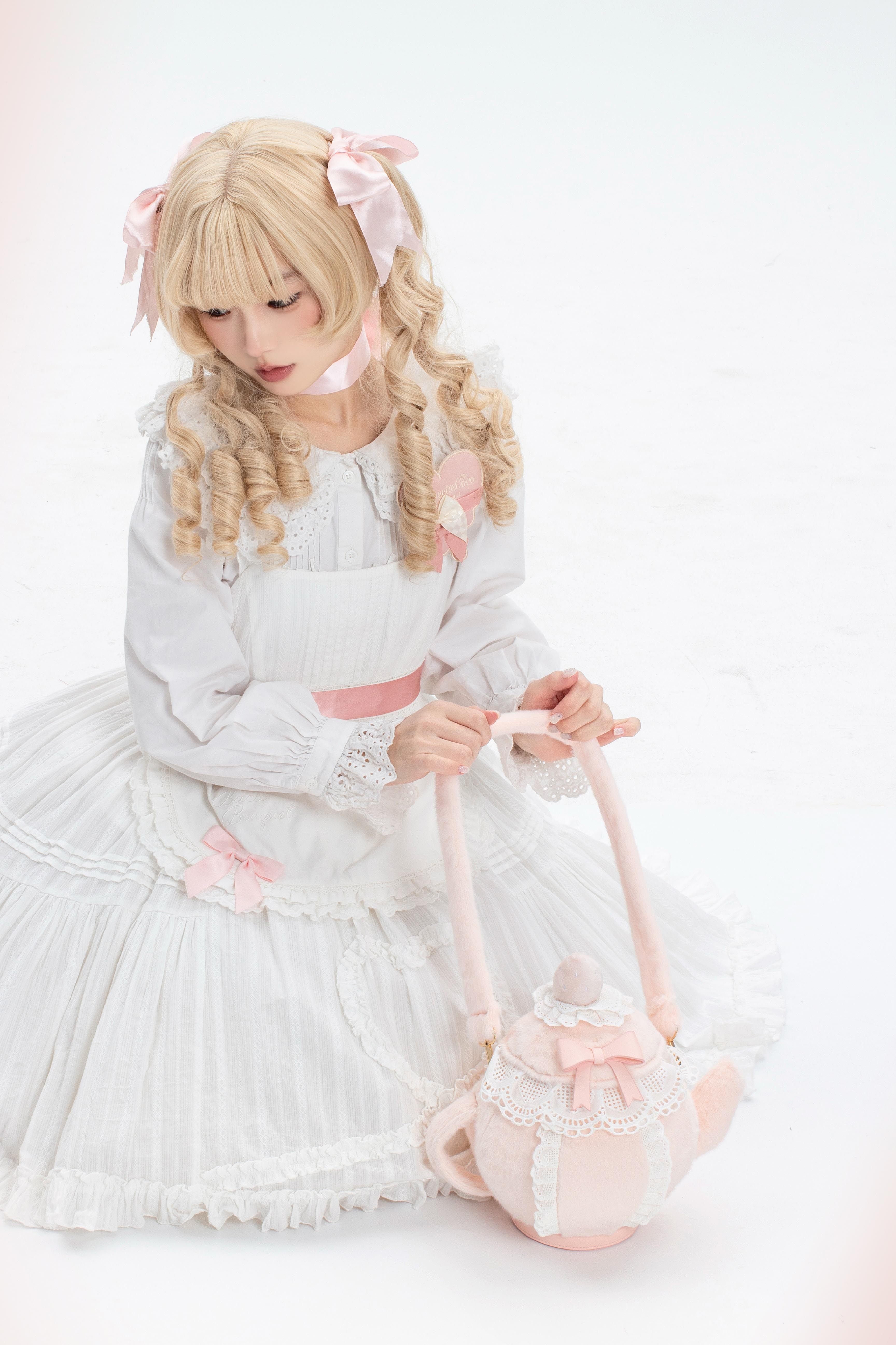 Plush Teapot Shaped Cute Plush Teapot Lolita Crossbody Bag
