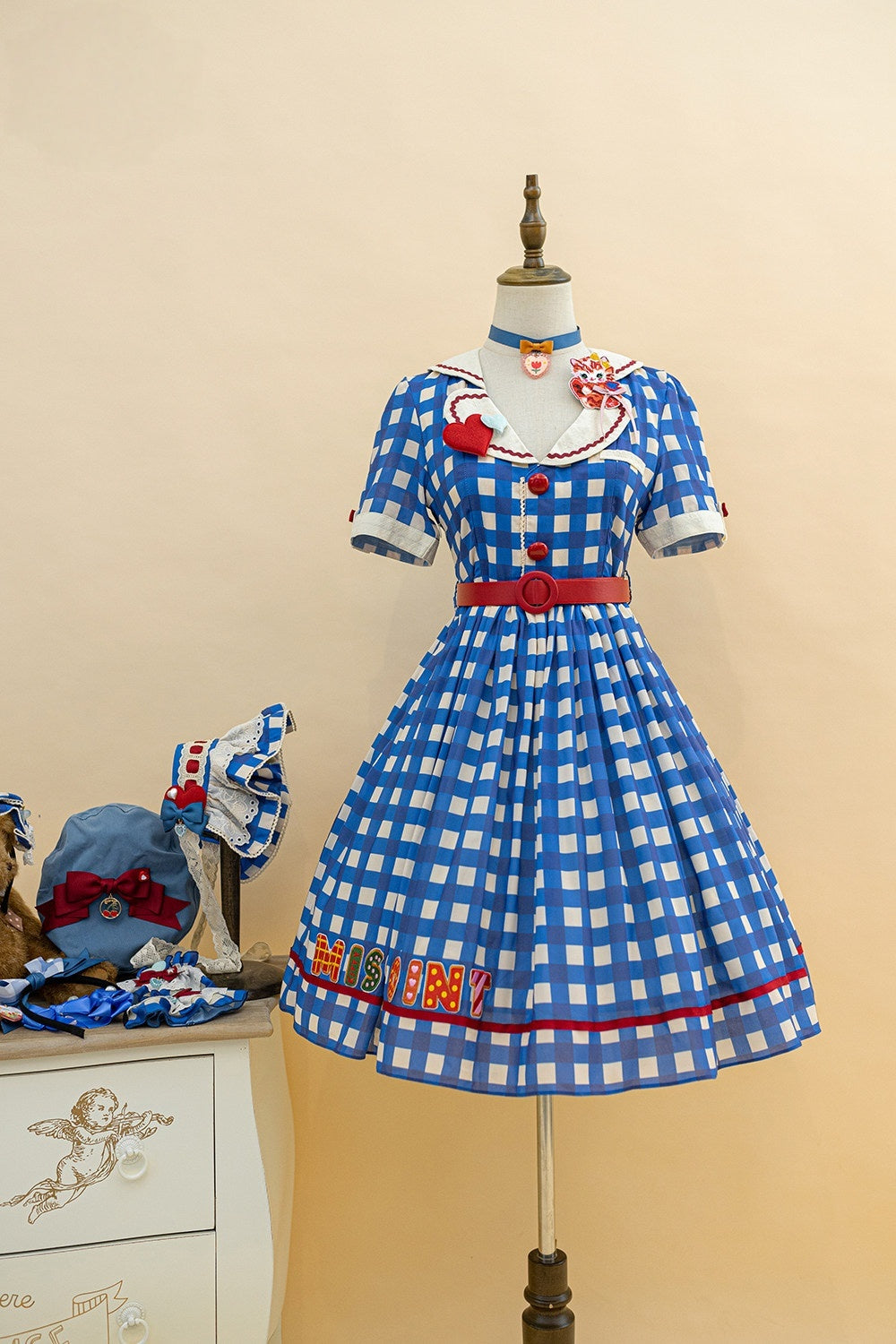 Cat Sweetheart American Retro Sweet Diner‑Style Lolita OP Dress