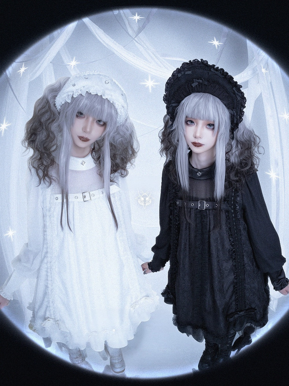 Tin Doll Black & White Gothic Lolita Lace Dress