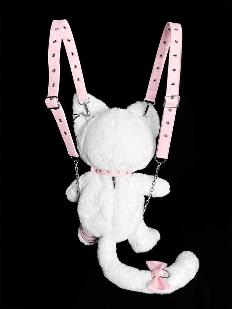 Kitten Angel Bag Fluffy White Cat Doll Backpack for Lolita Outfits