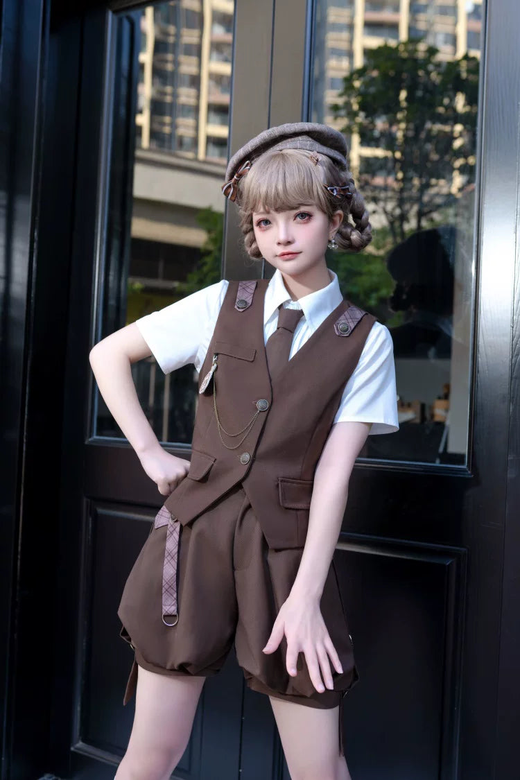 Bunny Detective Lolita Blouse, Vest & Overalls, Prince Outfit