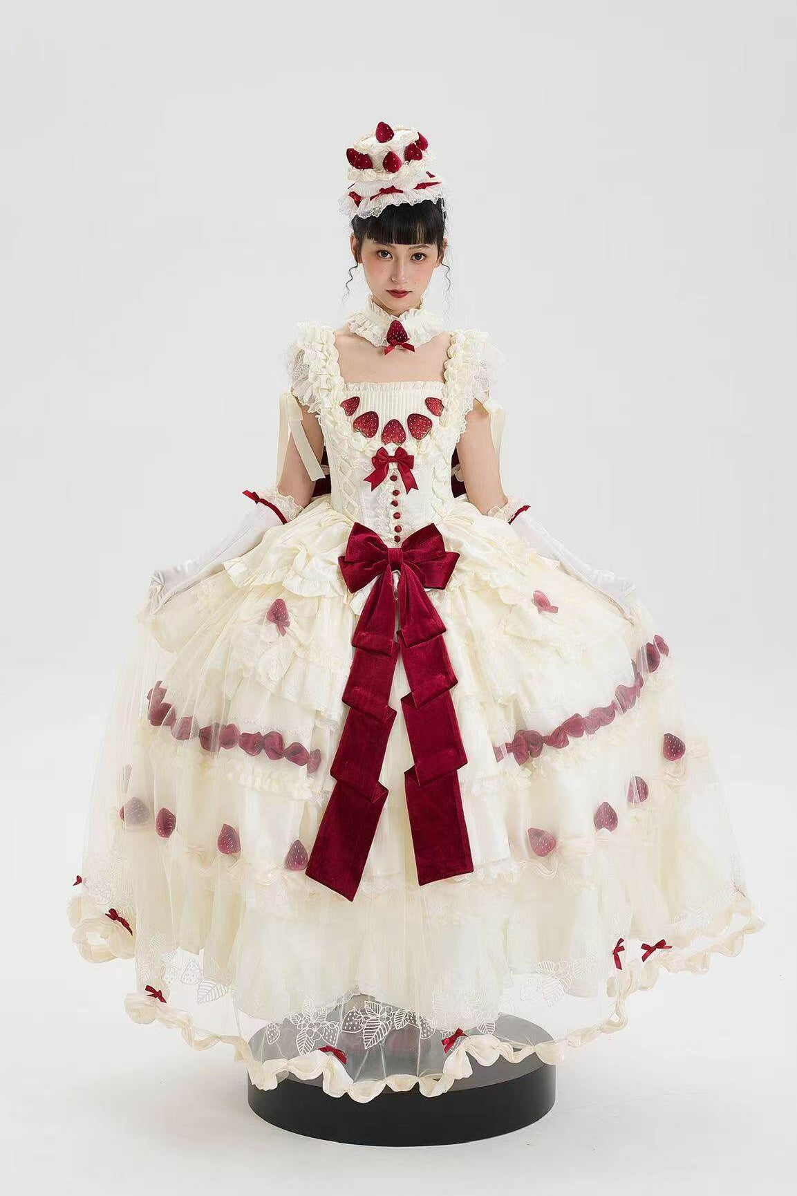 Strawberry Cream Cake Lolita Bridal OP Dress Set