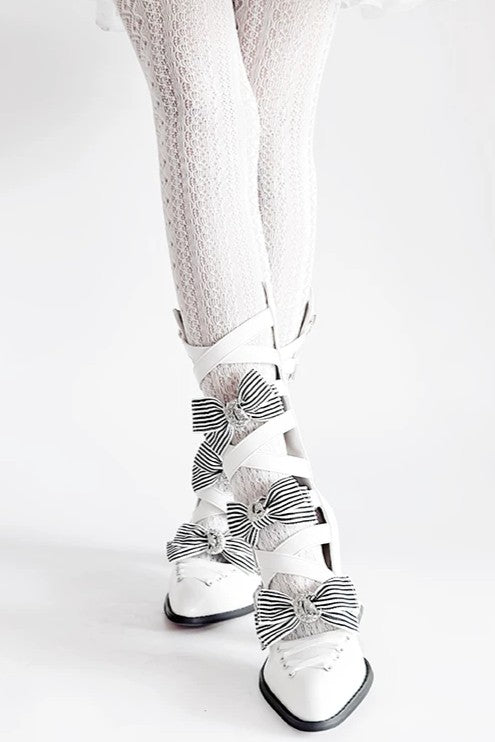 Moon Crow Cross Heels Gothic Lace-Up Pointed Half Cutout Boots