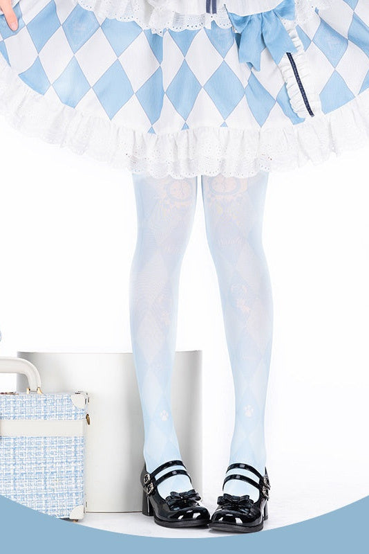 Lolita Sweet Blue Velvet Tights