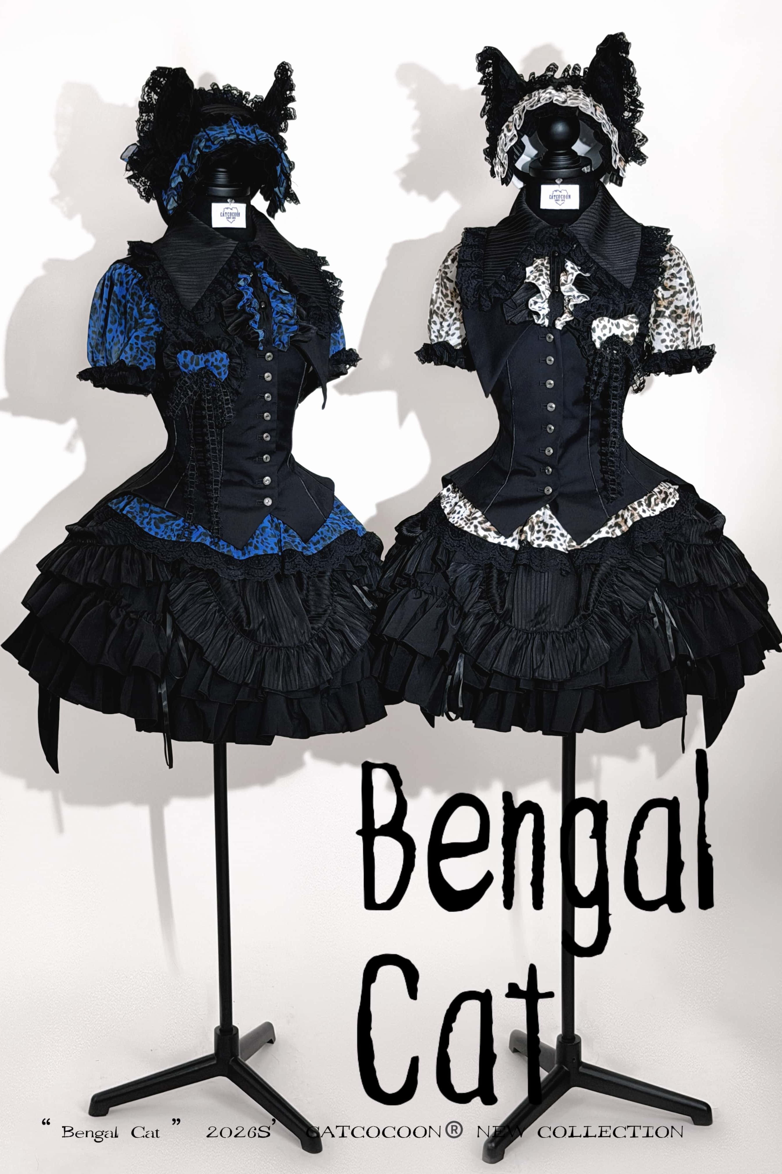Bengal Cat Gothic Lolita White Blouse & Skirt Set