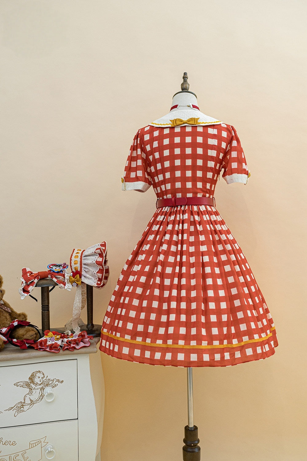 Cat Sweetheart American Retro Sweet Diner‑Style Lolita OP Dress