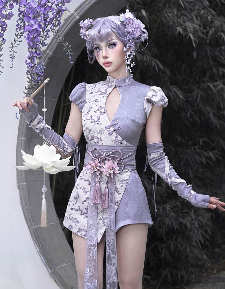 Agarwood Charm Dragon Pattern Jumpsuit