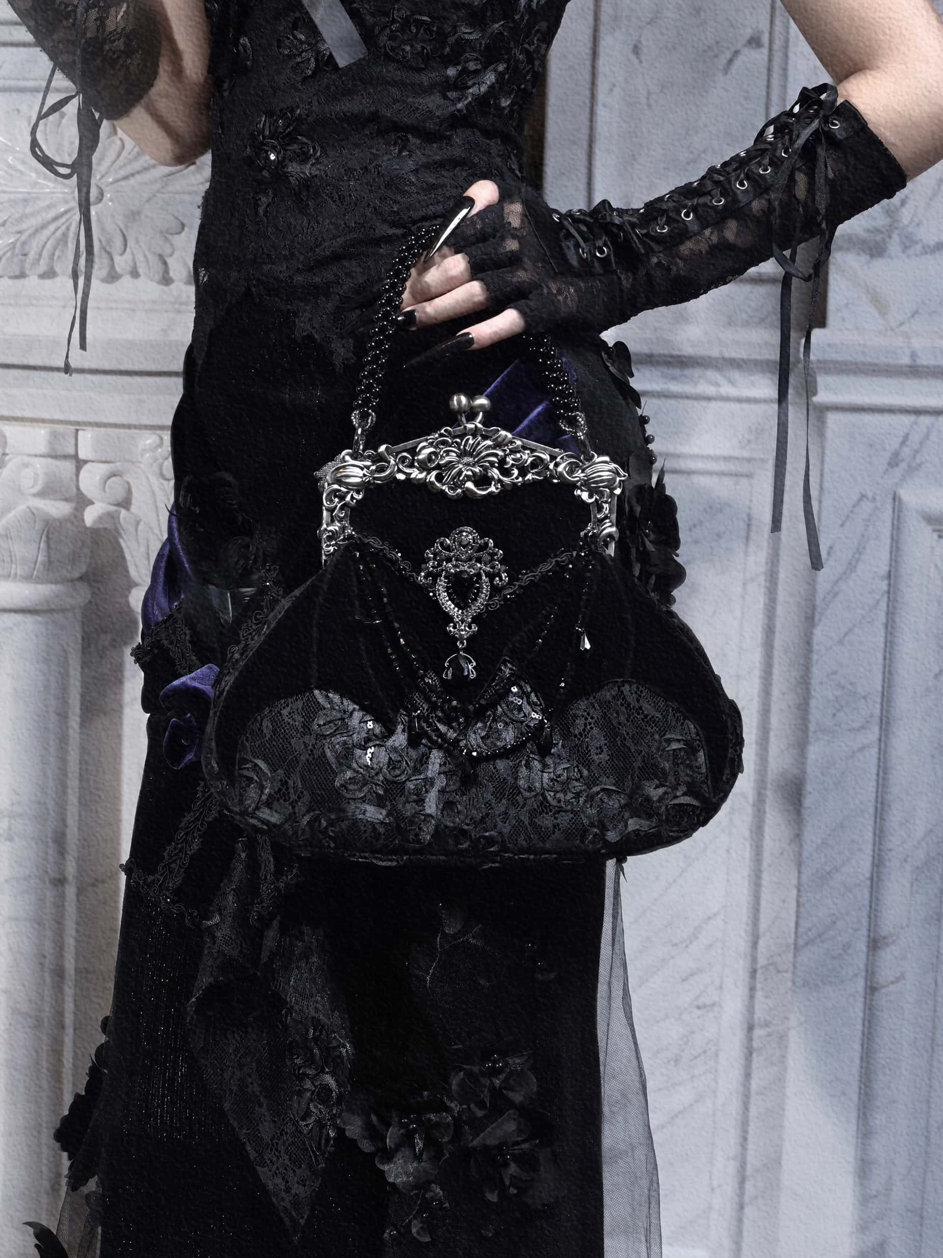 Mourning Day Gothic Rhinestone Handbag