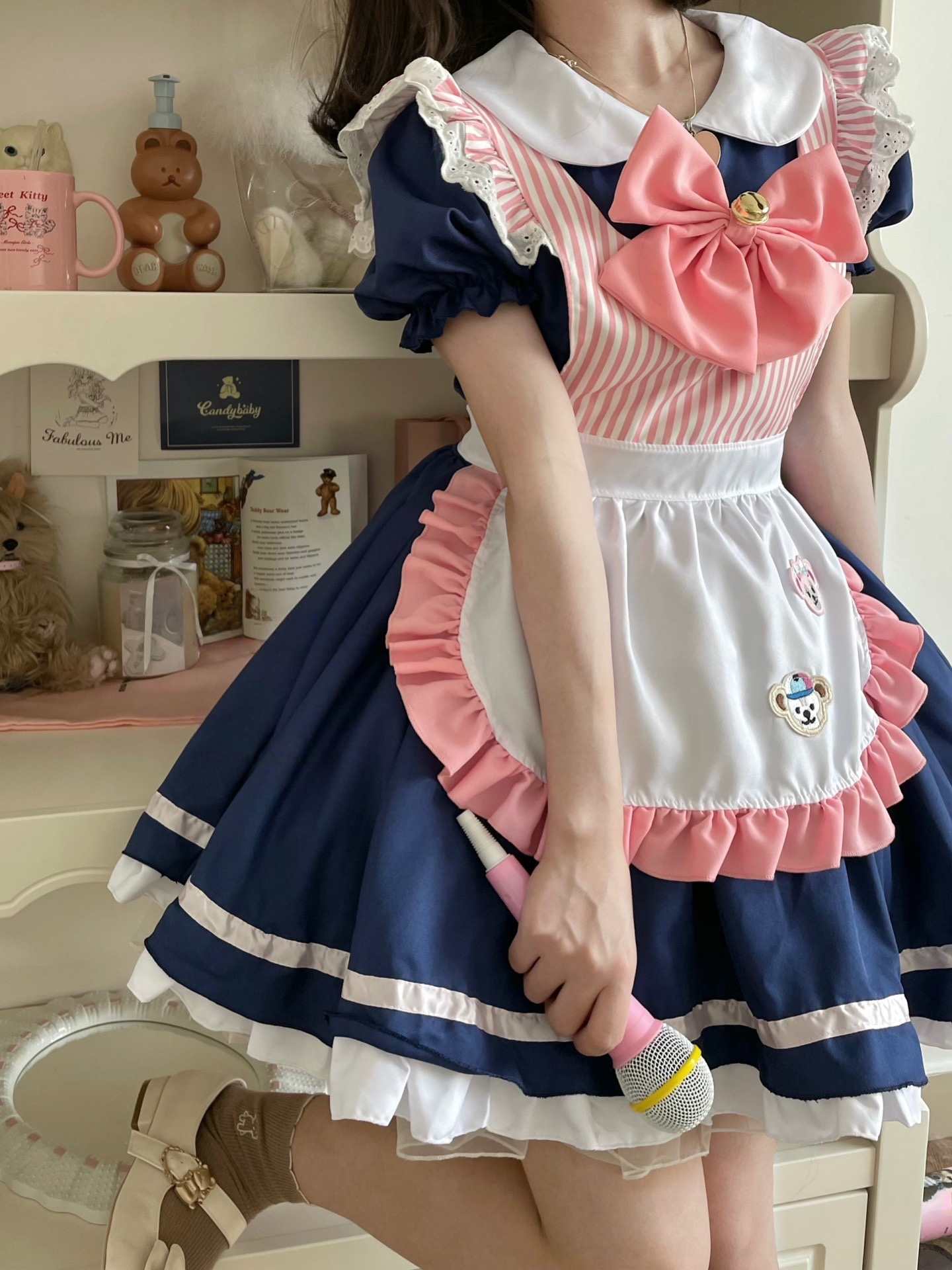 Lolita Japanese Cosplay Cafe Maid Dress LE1055