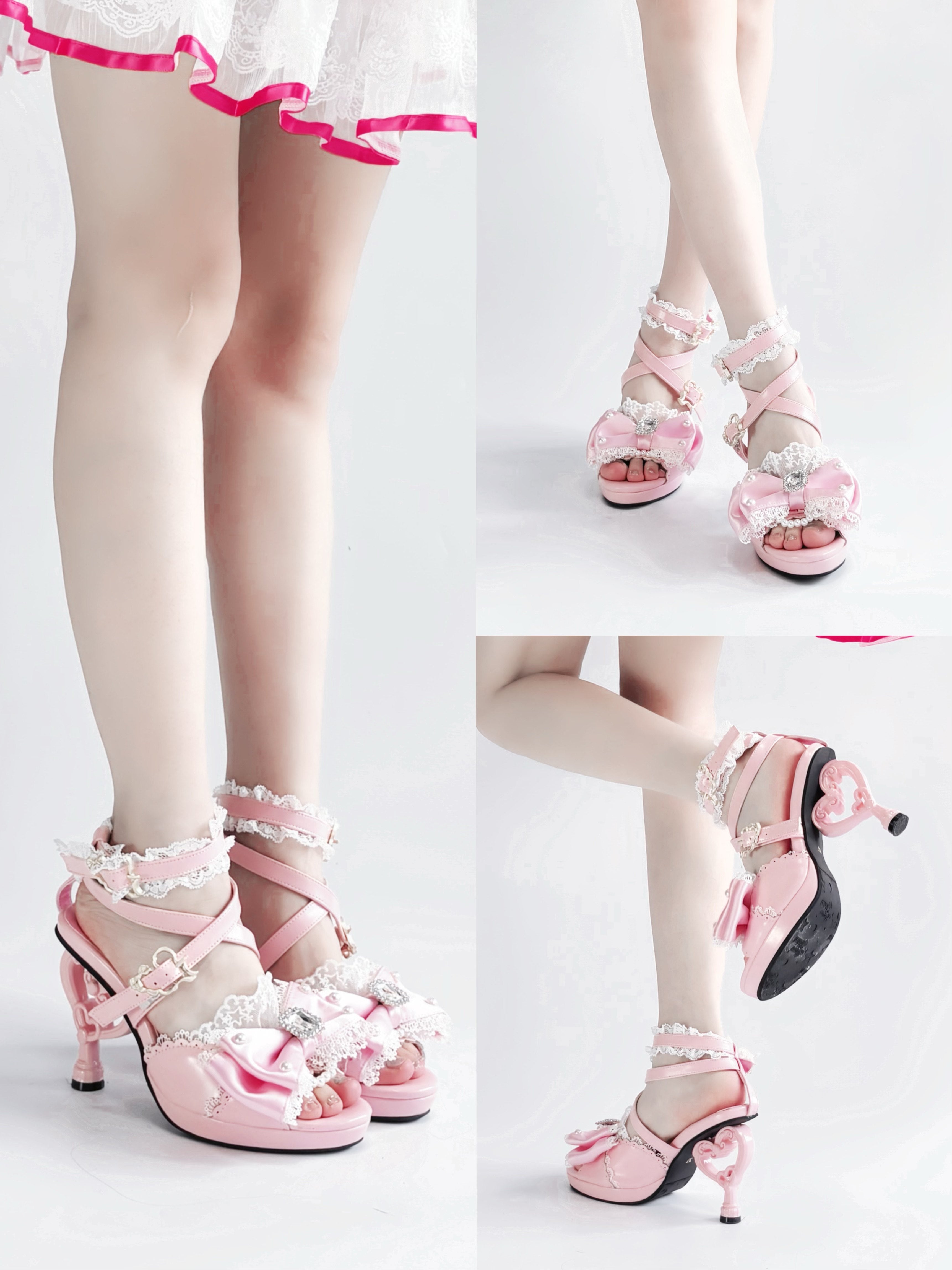 Heisei Yukihime Japanese Peep Toe Heels