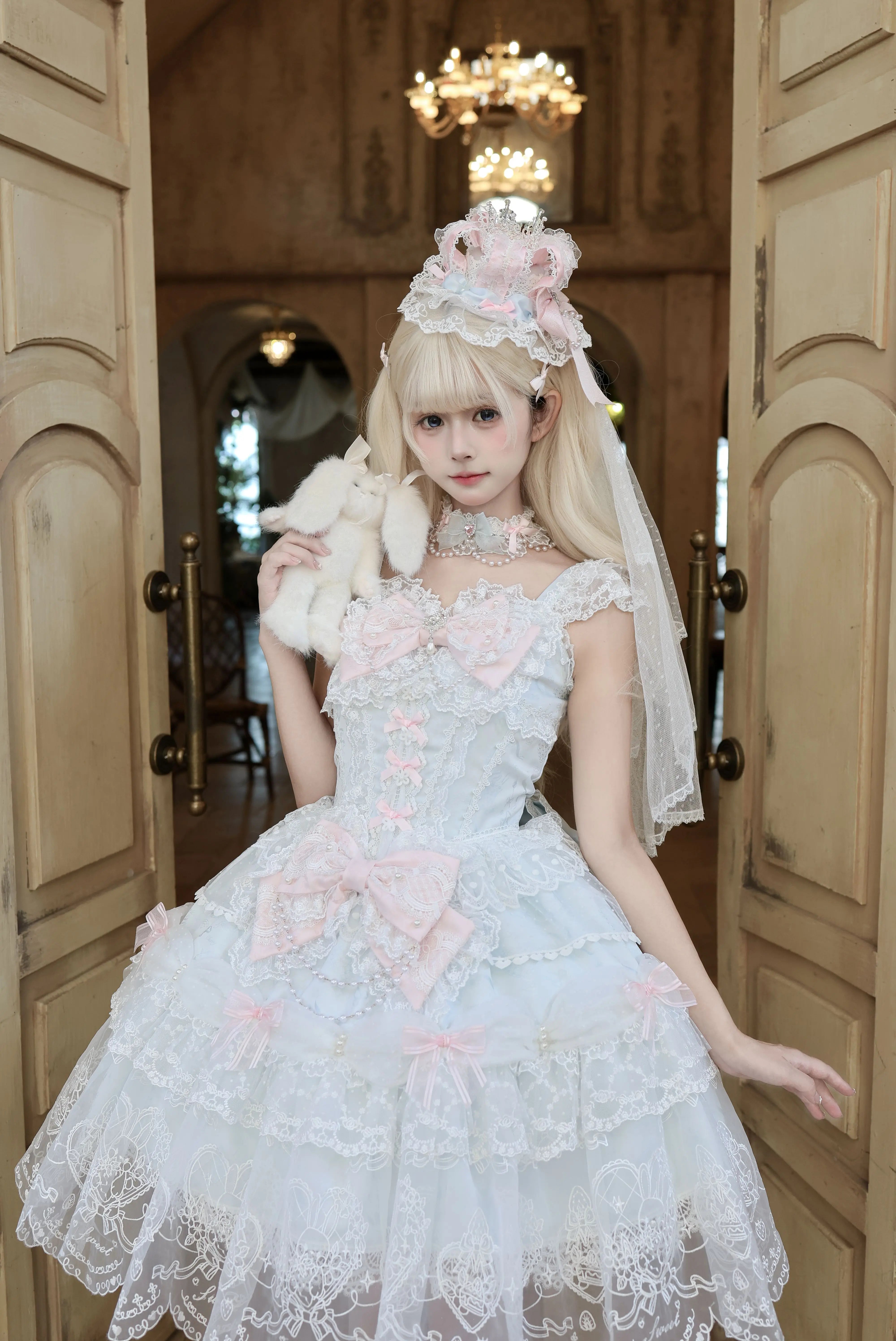 Rabbit Dream Letter Ballet Sweet Lolita JSK Suspender Dress