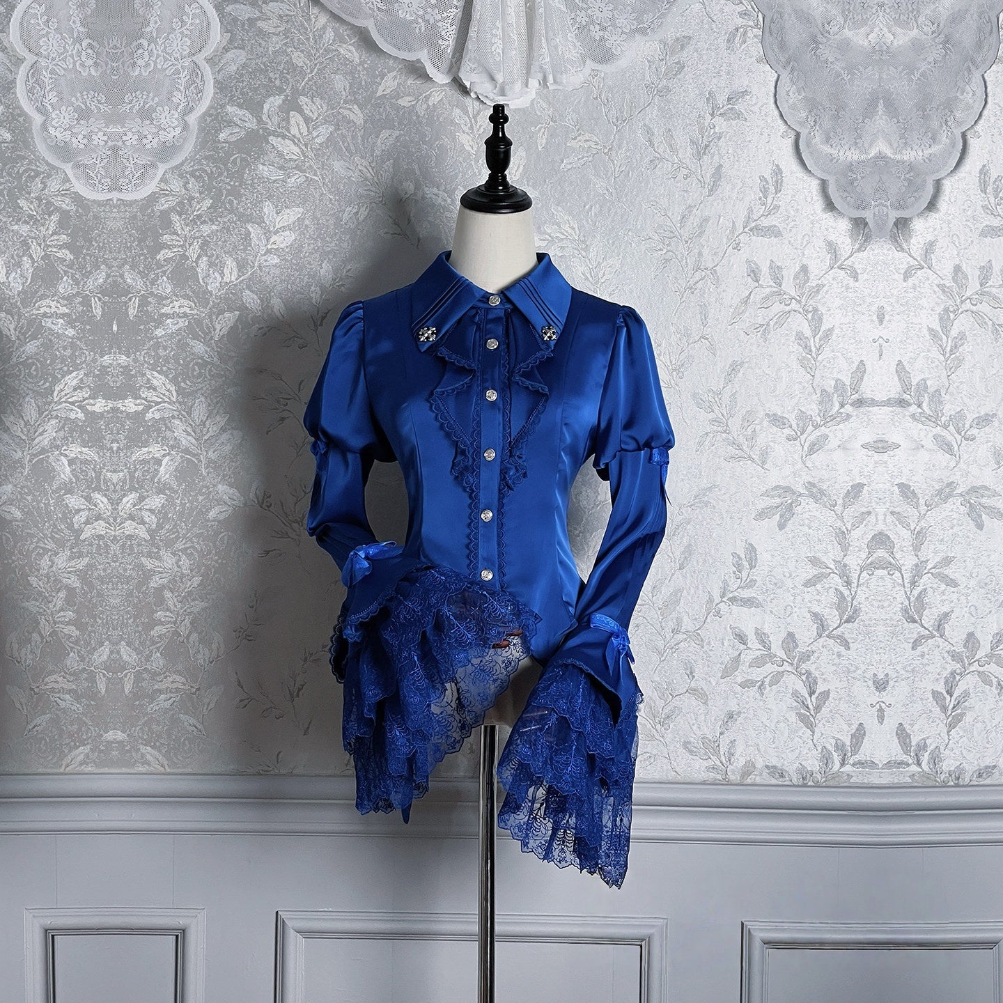 Dark Mist Banquet Gothic Suspender Dress & Blouse Set