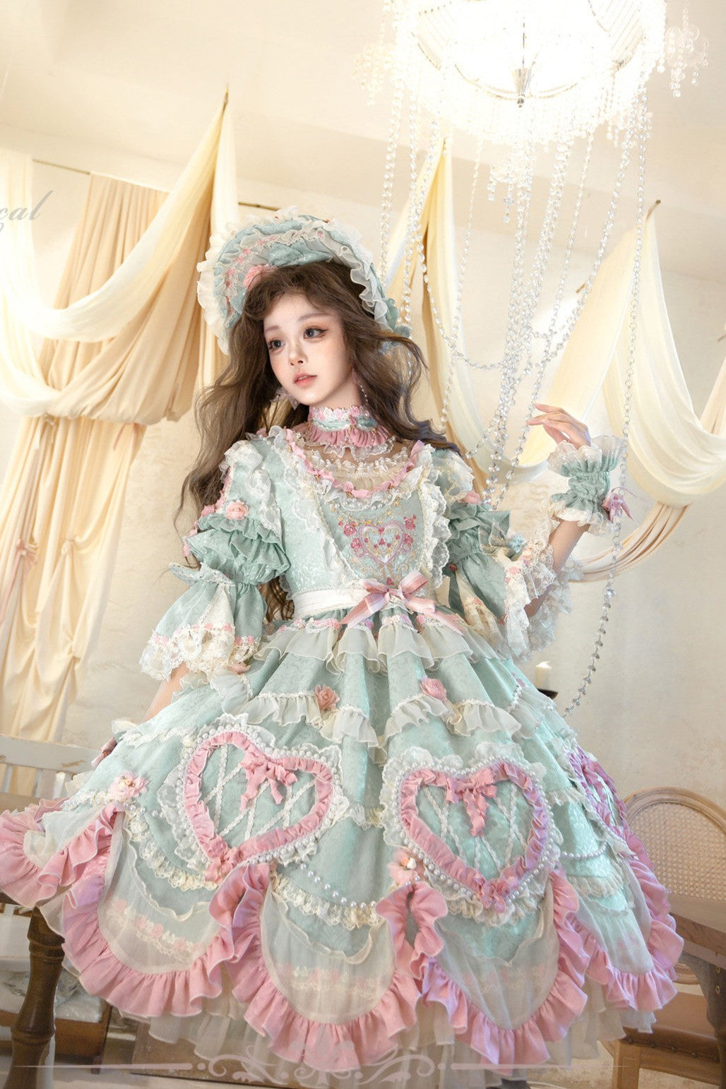 Mint Moonbeam Vintage Cake Lolita OP Dress