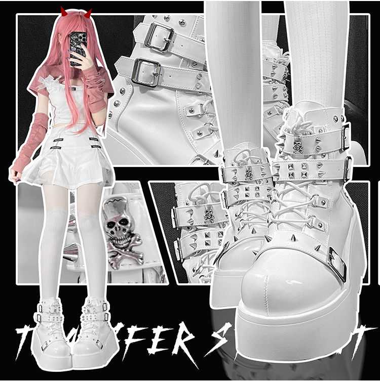 Skull Party Punk Martin Boots