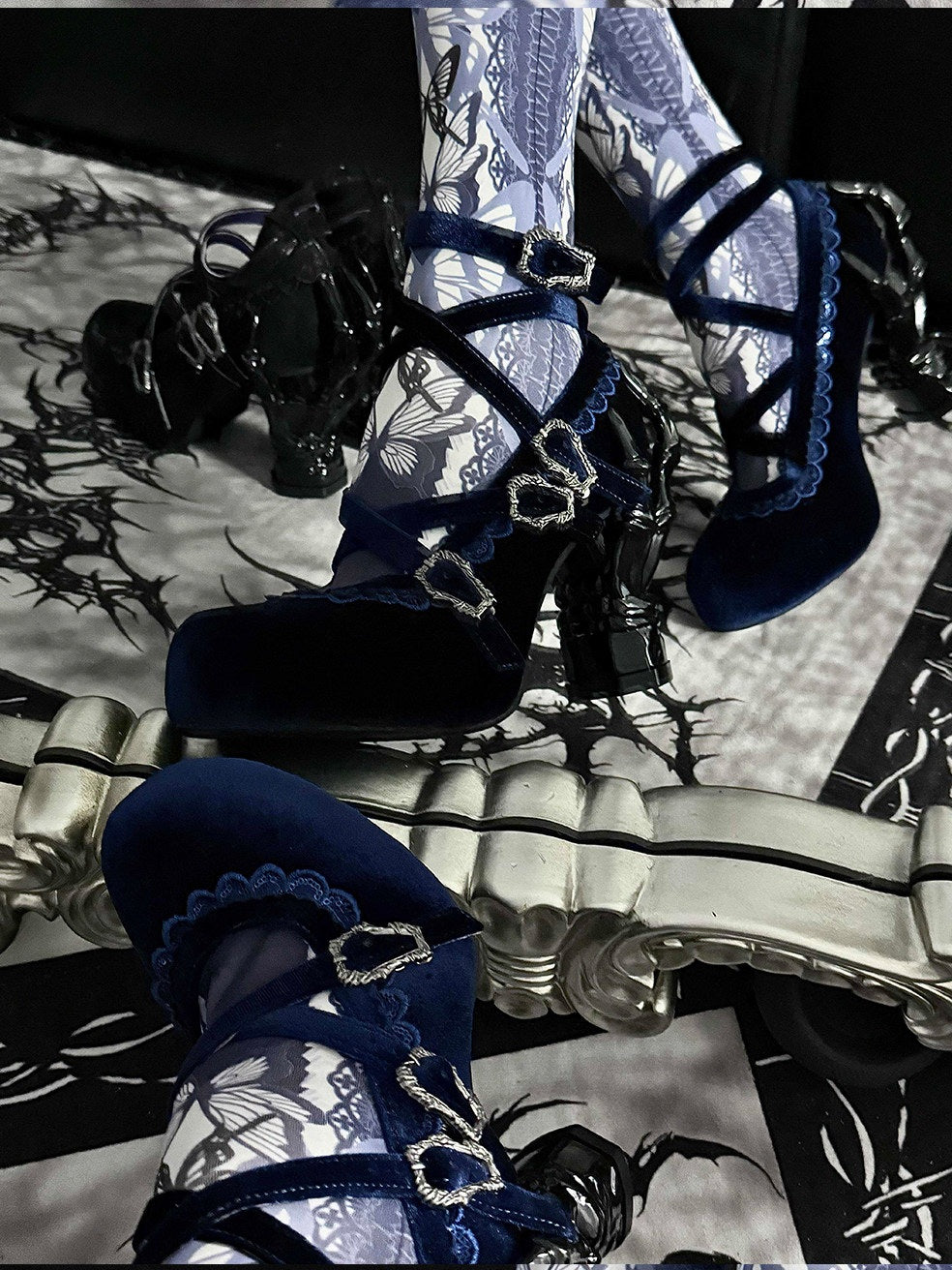 Sacred Bone Diary Skeletal Hand Heel Gothic Lolita Heels