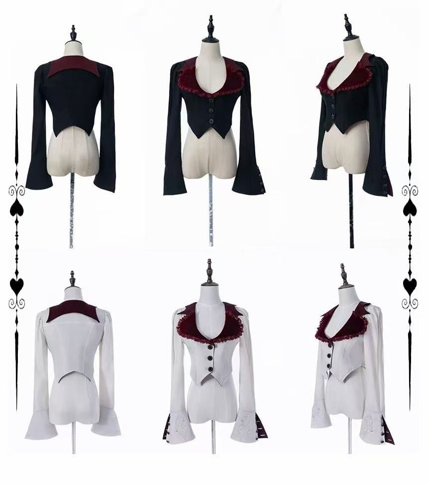 Hunting Strawberry Velvet Gothic Sweet Lolita Dress SK & Jacket Set