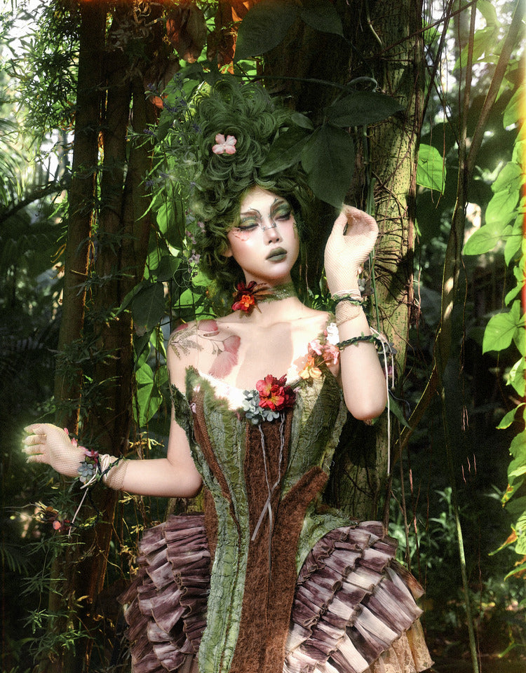 Lolita Elegant Fishbone Vest Ruffled Outfit set LG1018