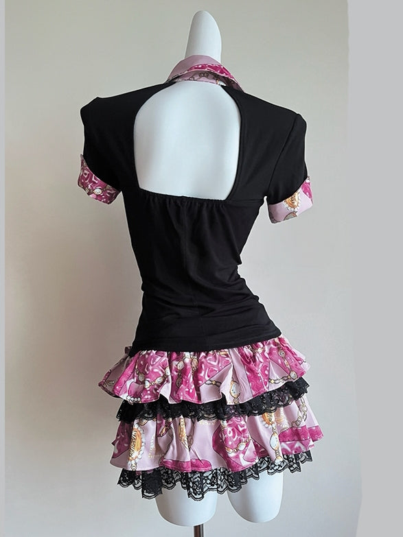 Little Devil Lilgyaru Hime Style Bow Skirt Set