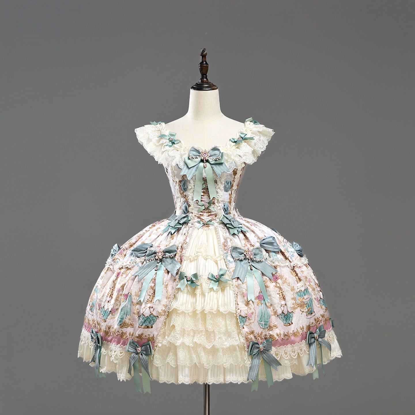 Antique Gem Fragrance Lolita Green JSK Dress Set