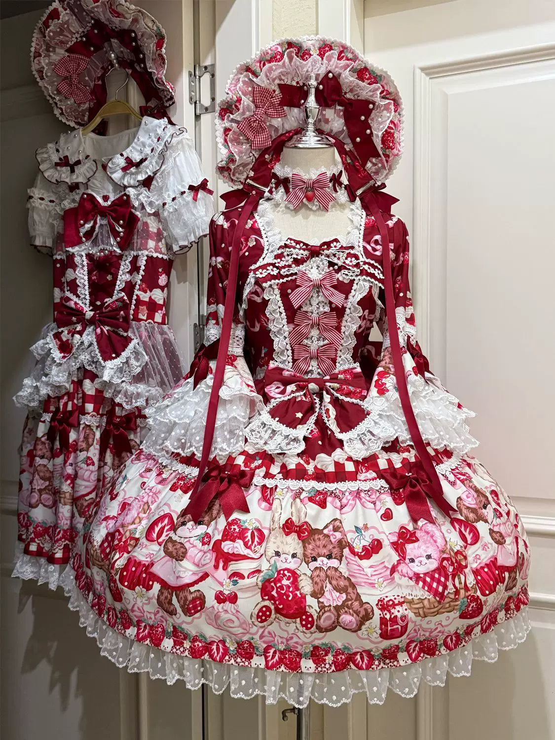 Sweet Berry Rabbit Bear Long Sleeve Sweet Lolita OP Dress
