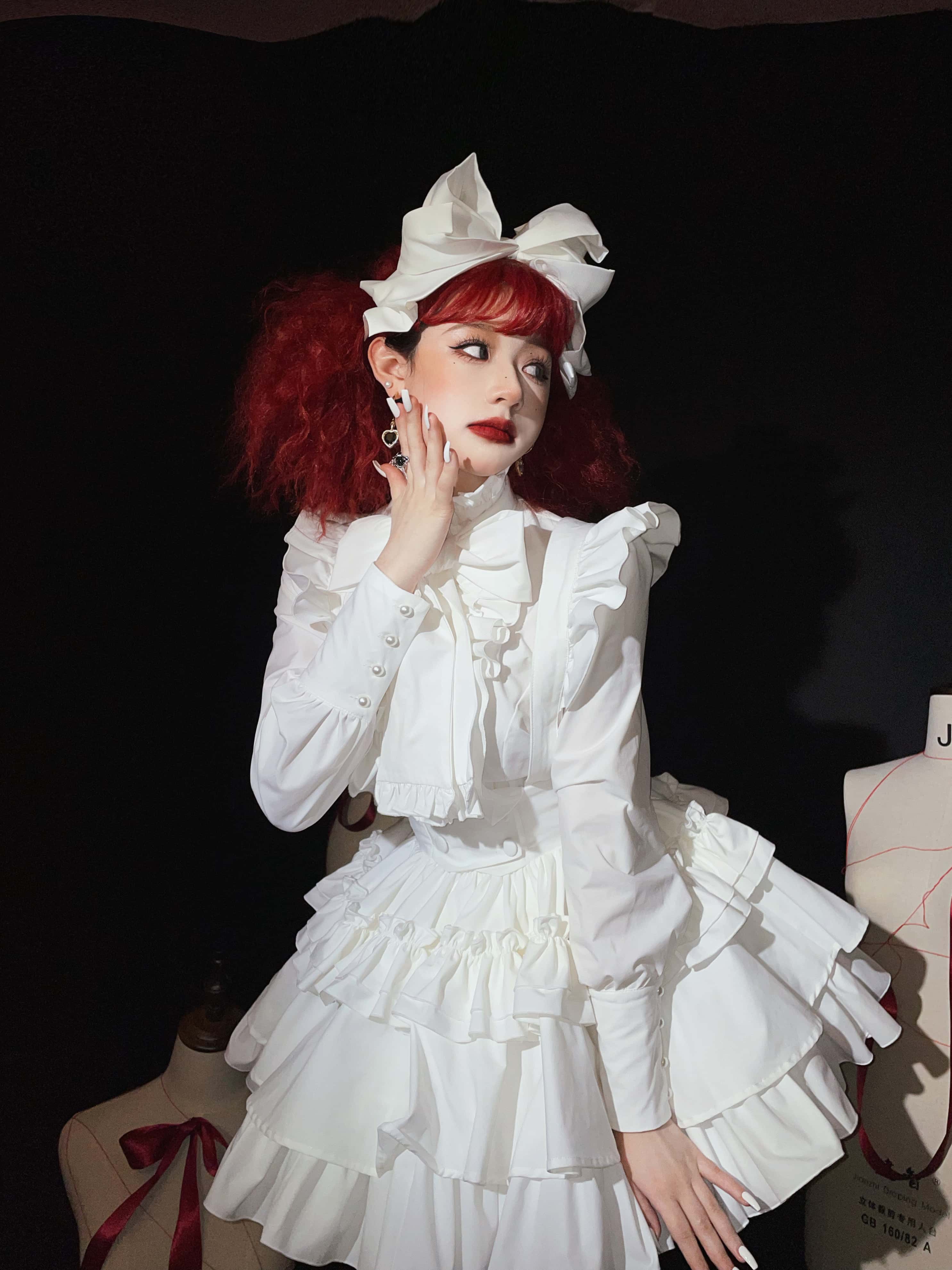Doll Gift Box Gothic Lolita White Shirt & Skirt Set
