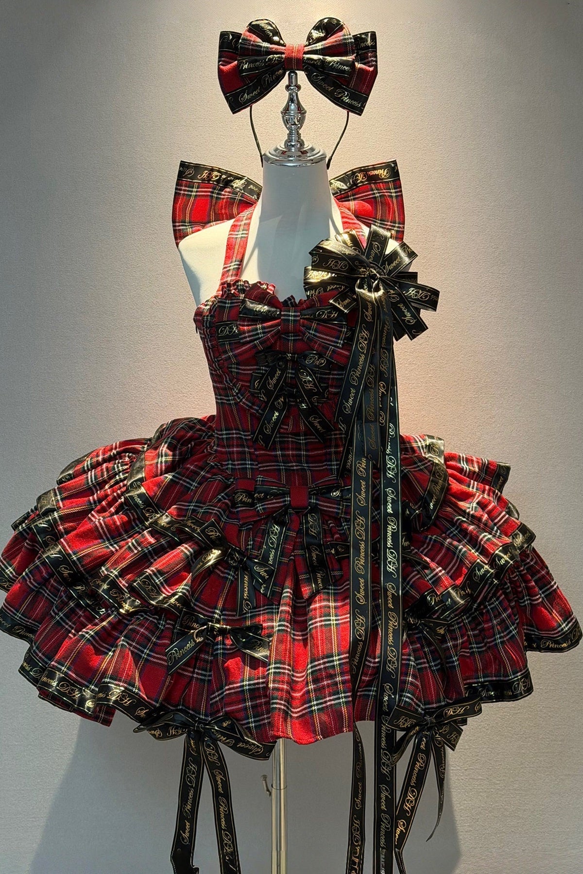 Rock Kitty Christmas & New Year Original Red Black Mini Evening Dress