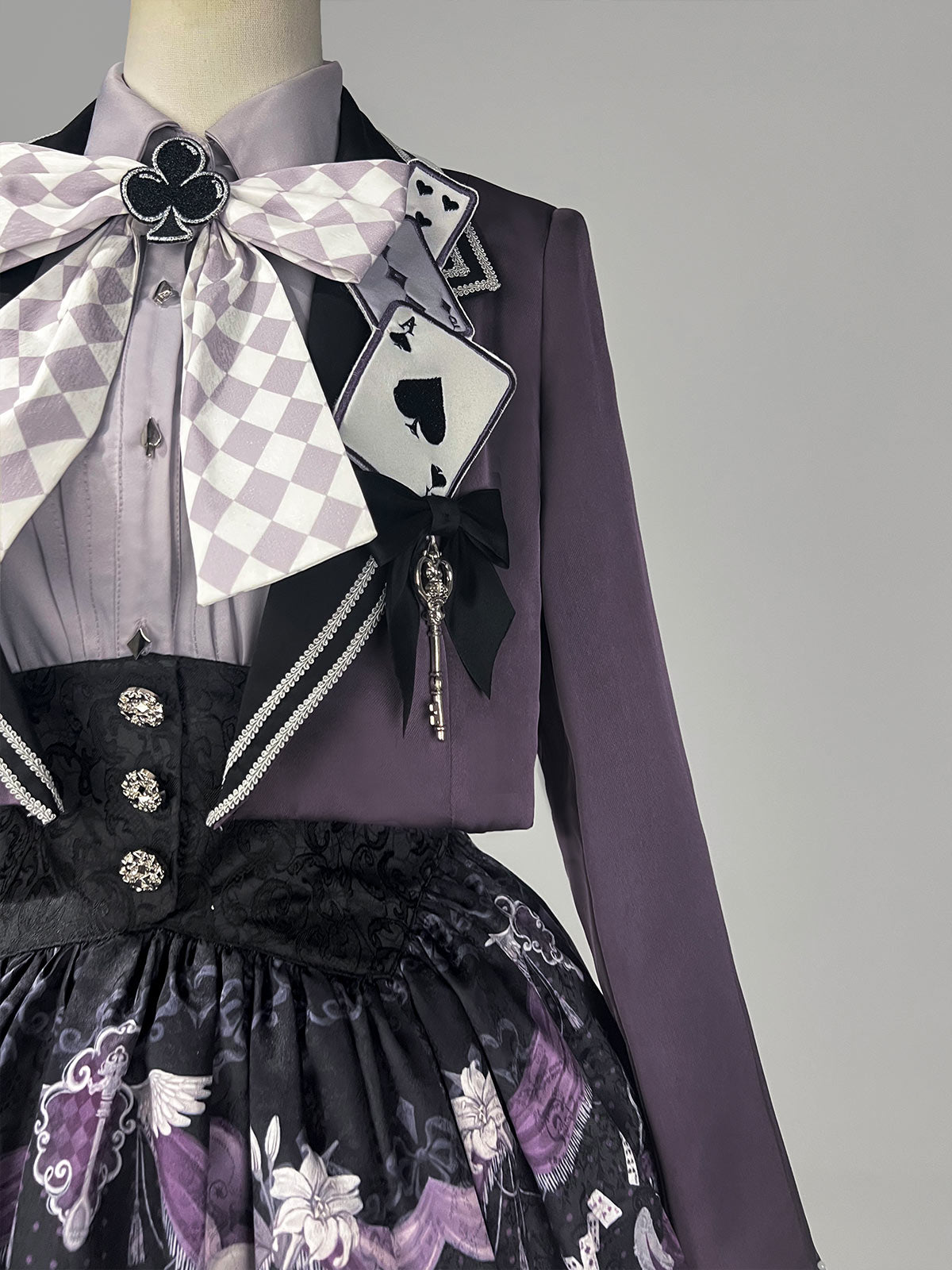 Purple Mirror Lolita Gothic Academic Halloween Dress Set