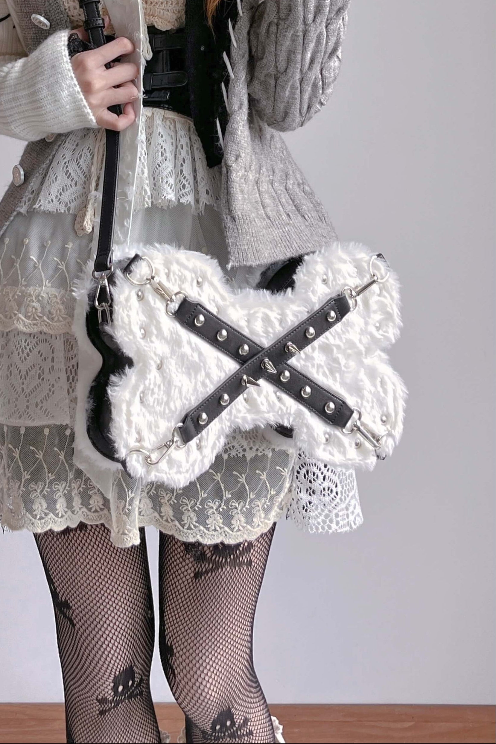 Punk Bone Plush Bag