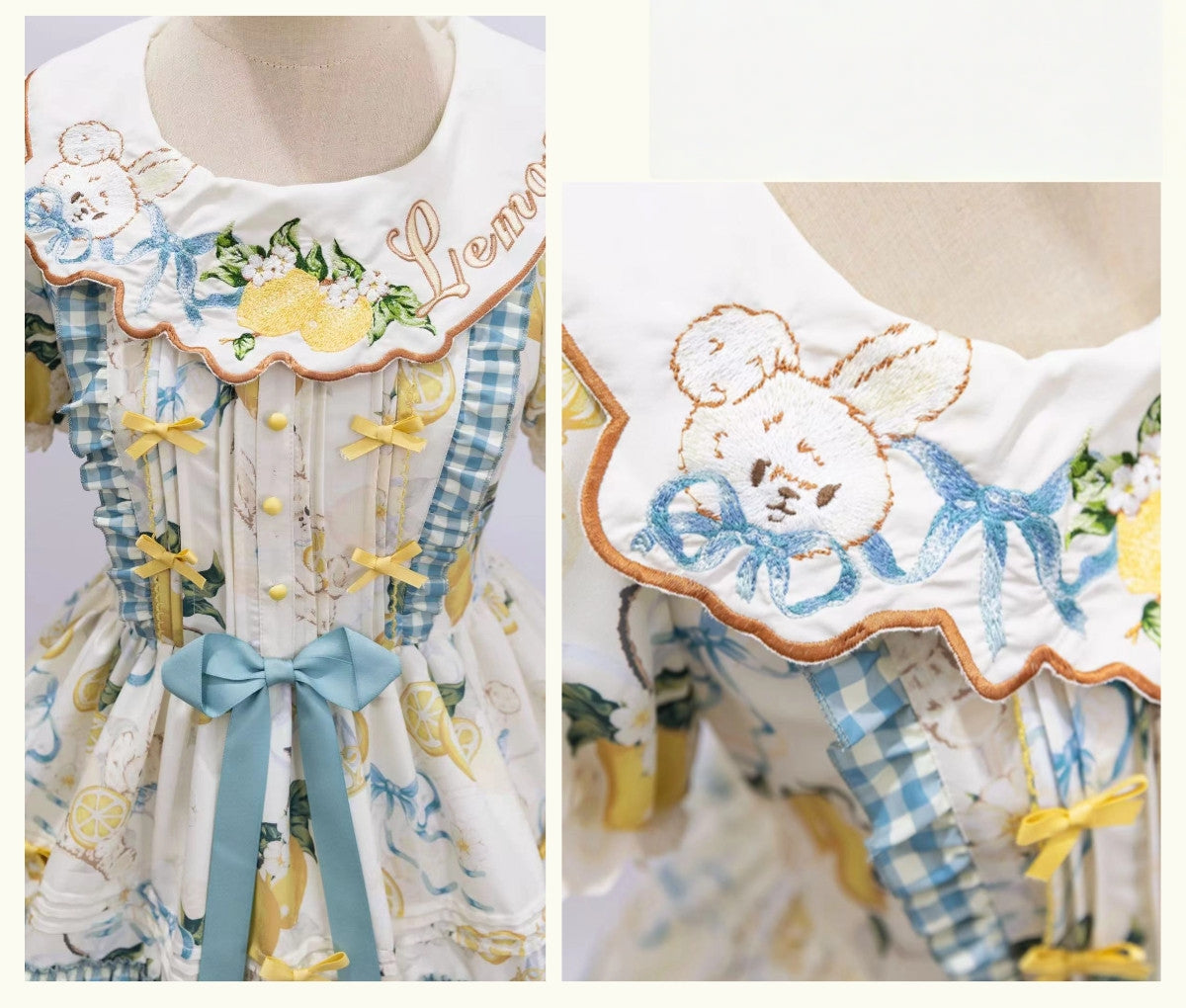 Lemon Summer Lolita OP Dress Set