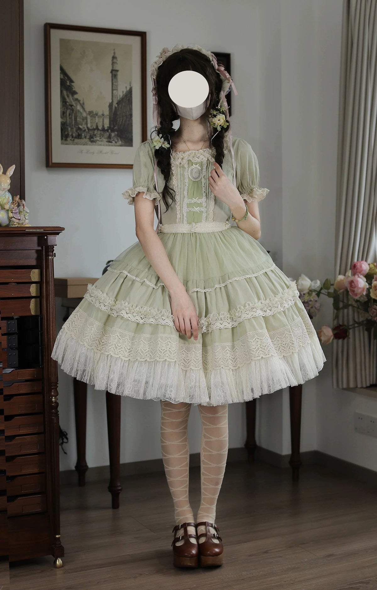 Antique Ball 3.0 Lolita Elegant French Style Maiden Short Sleeve OP Dress