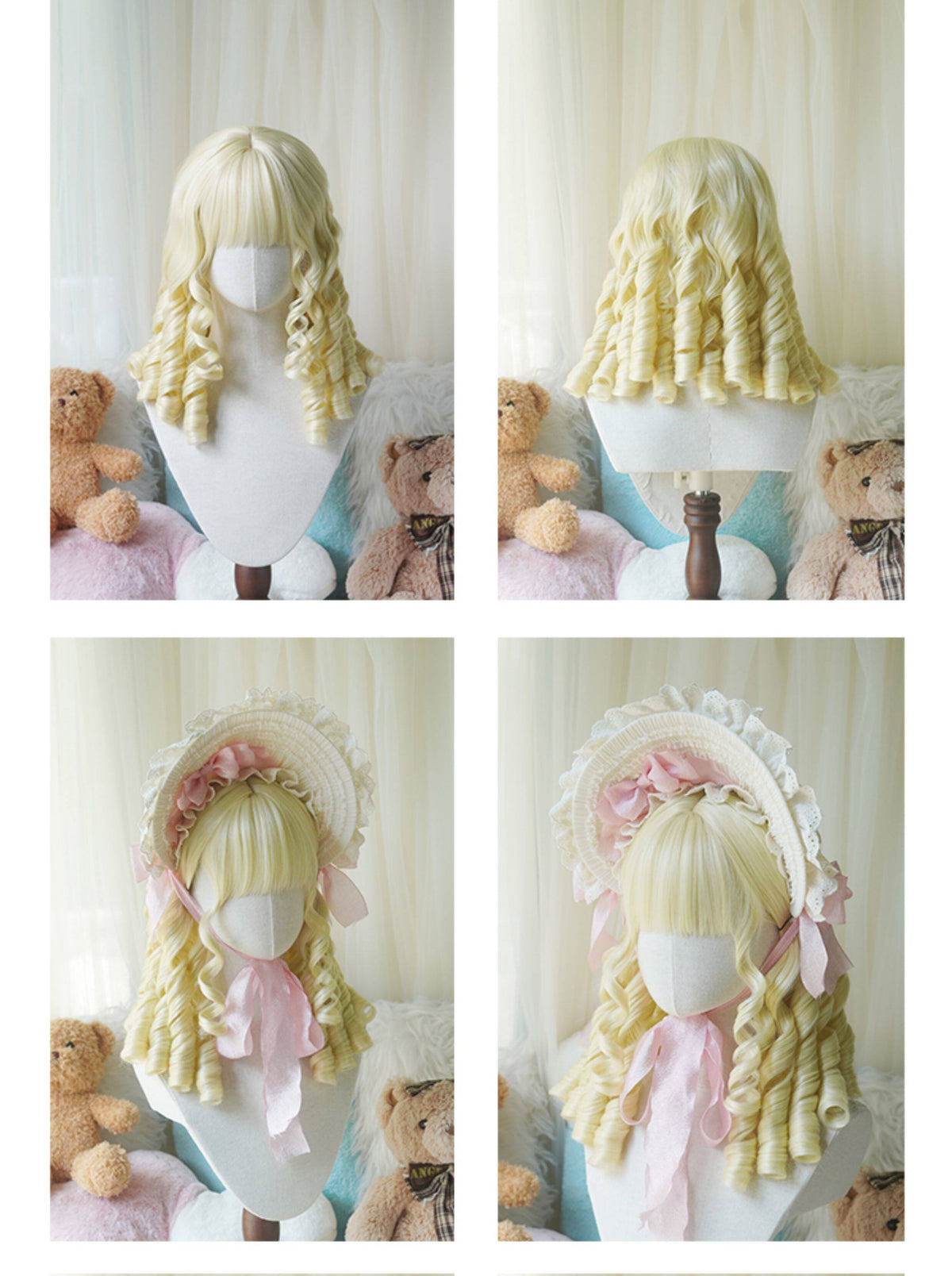 Lolita Vintage Doll Short Wig with Curly or Straight Styles