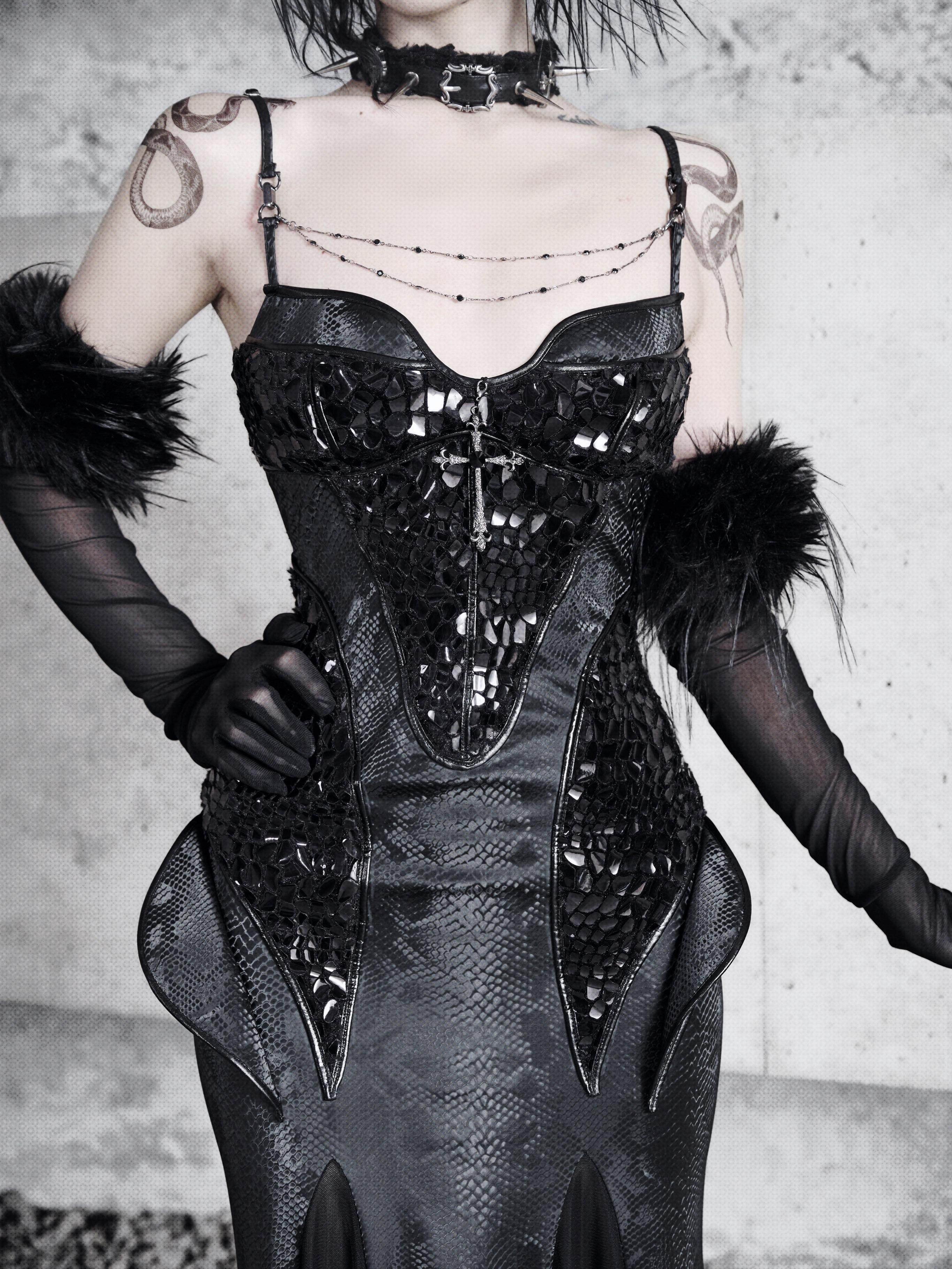 Shadow of Serpent Eyes Gothic Cami Mermaid Dress