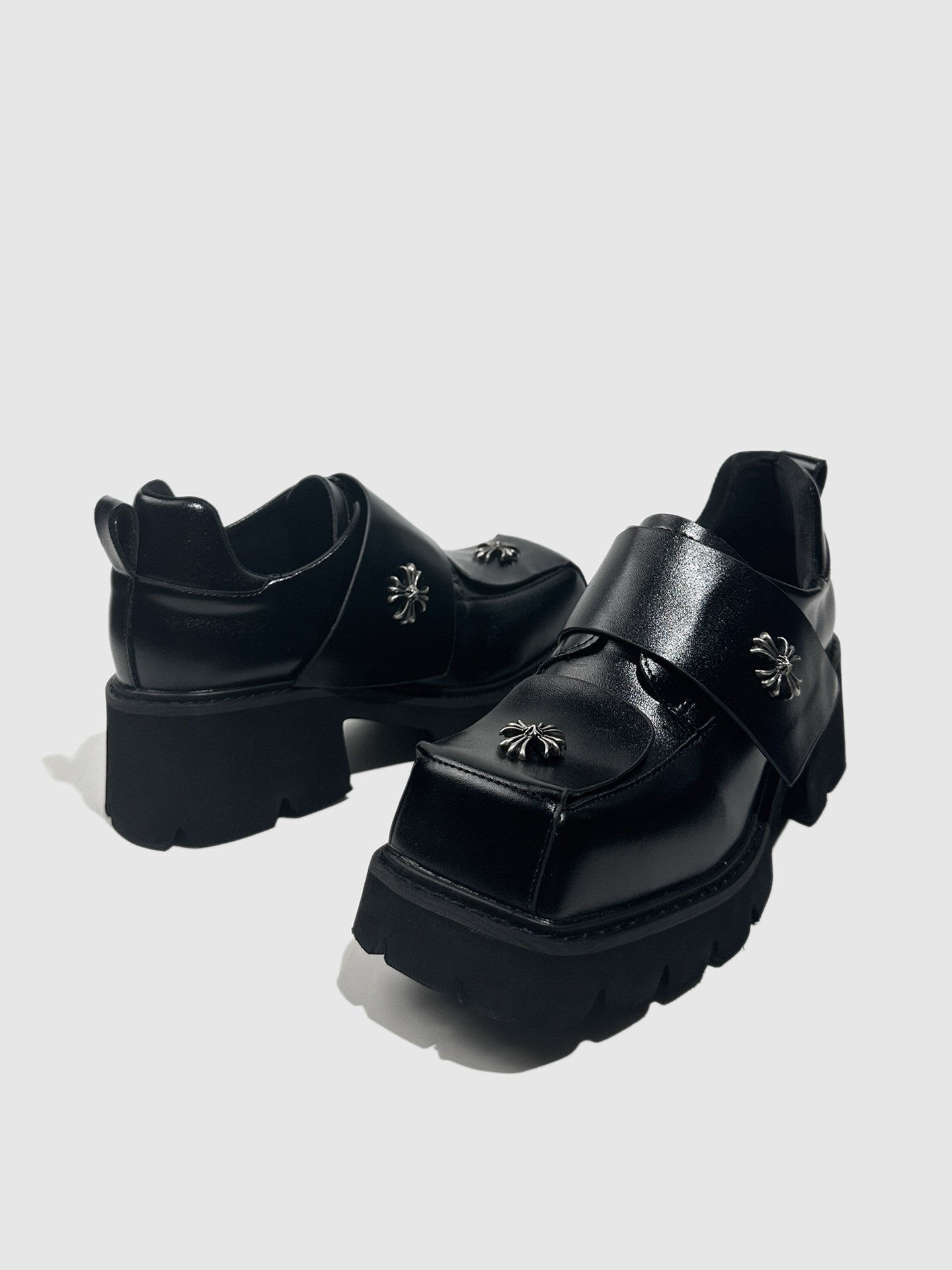 Spanish‑Inspired Dark Gothic Punk Chunky Platform Shoes