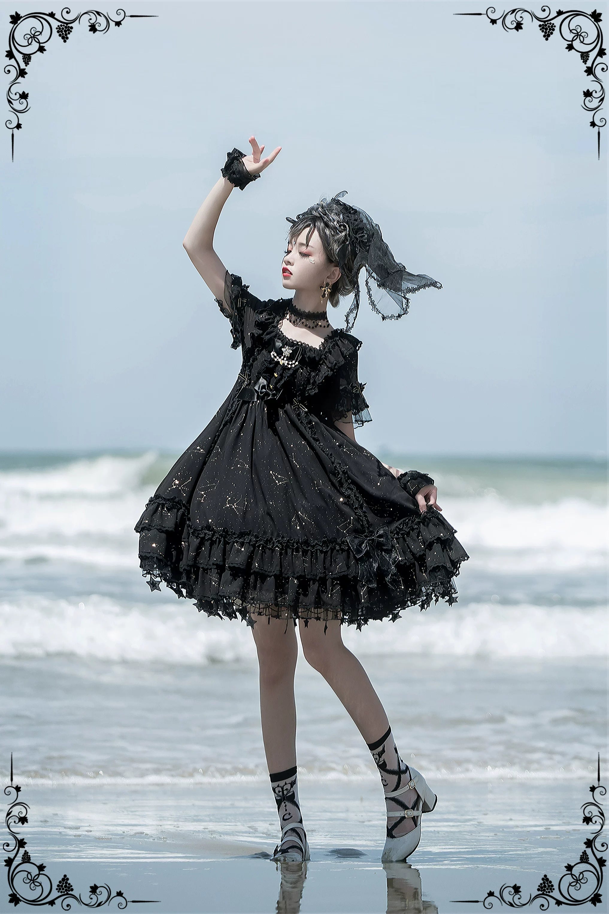 November Sakuya Gothic Constellation Short Sleeve Lolita OP