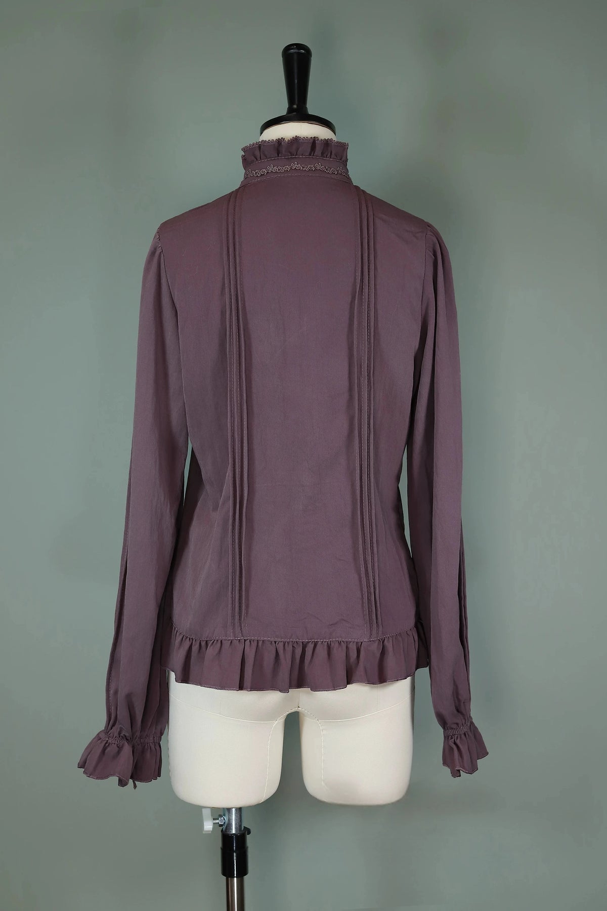 Morning Mist & Letter Paper Stand Collar Classic Lolita Blouse