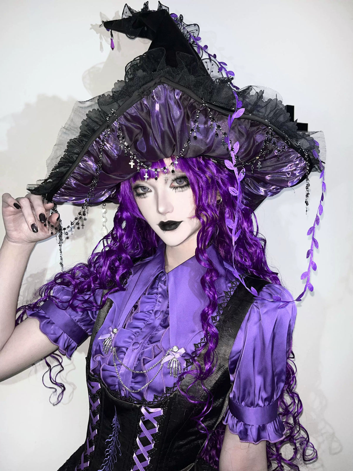 Blood Laboratory Purple Skull Potion Print Gothic Lolita Long JSK