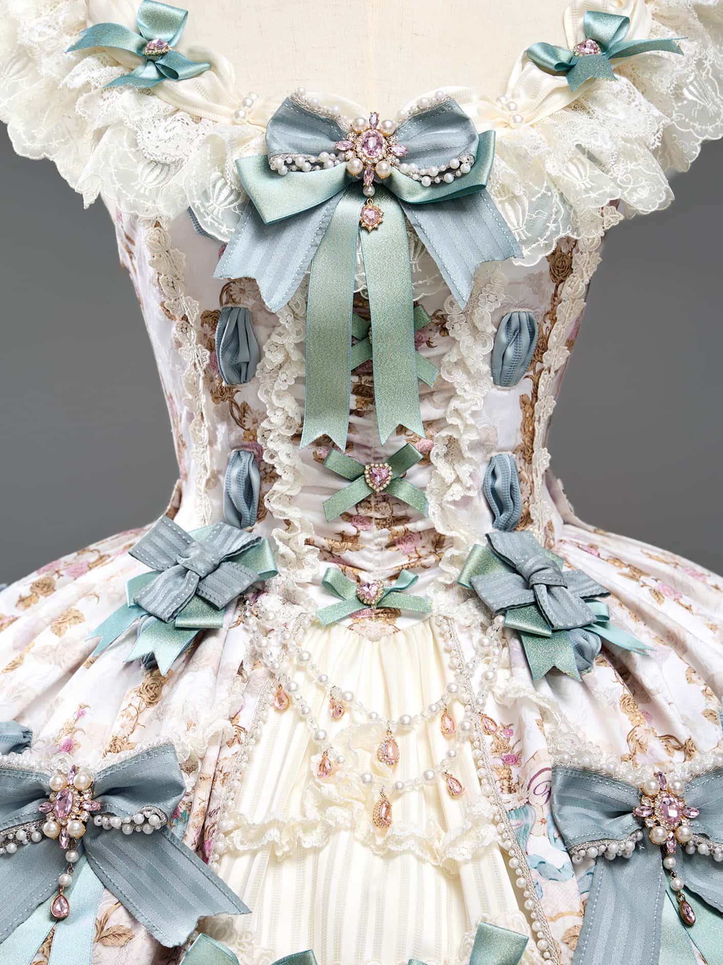 Antique Gem Fragrance Lolita Green JSK Dress Set