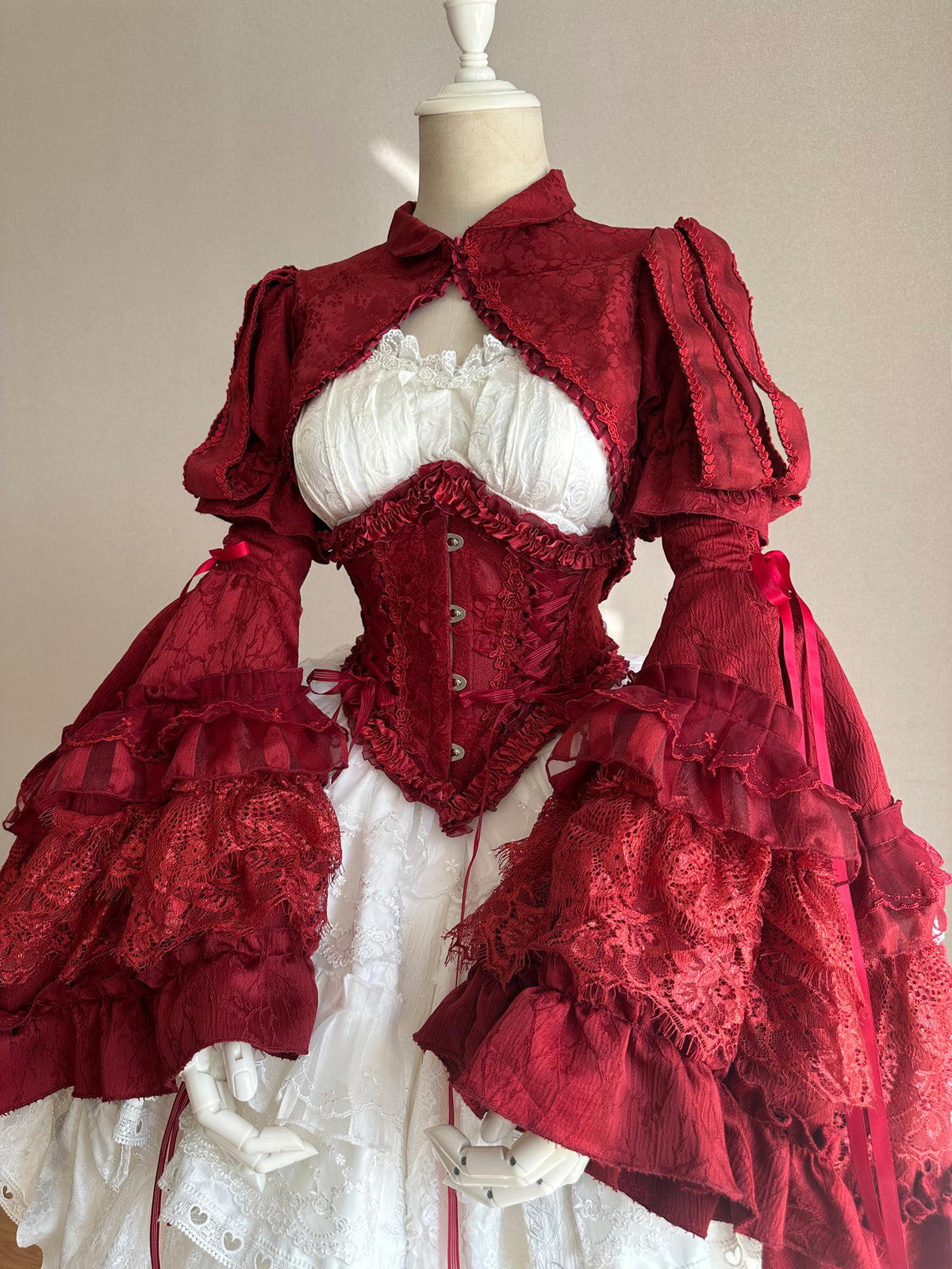 Caliburn Sword in Stone Gothic Red Blue Lolita JSK Full Set