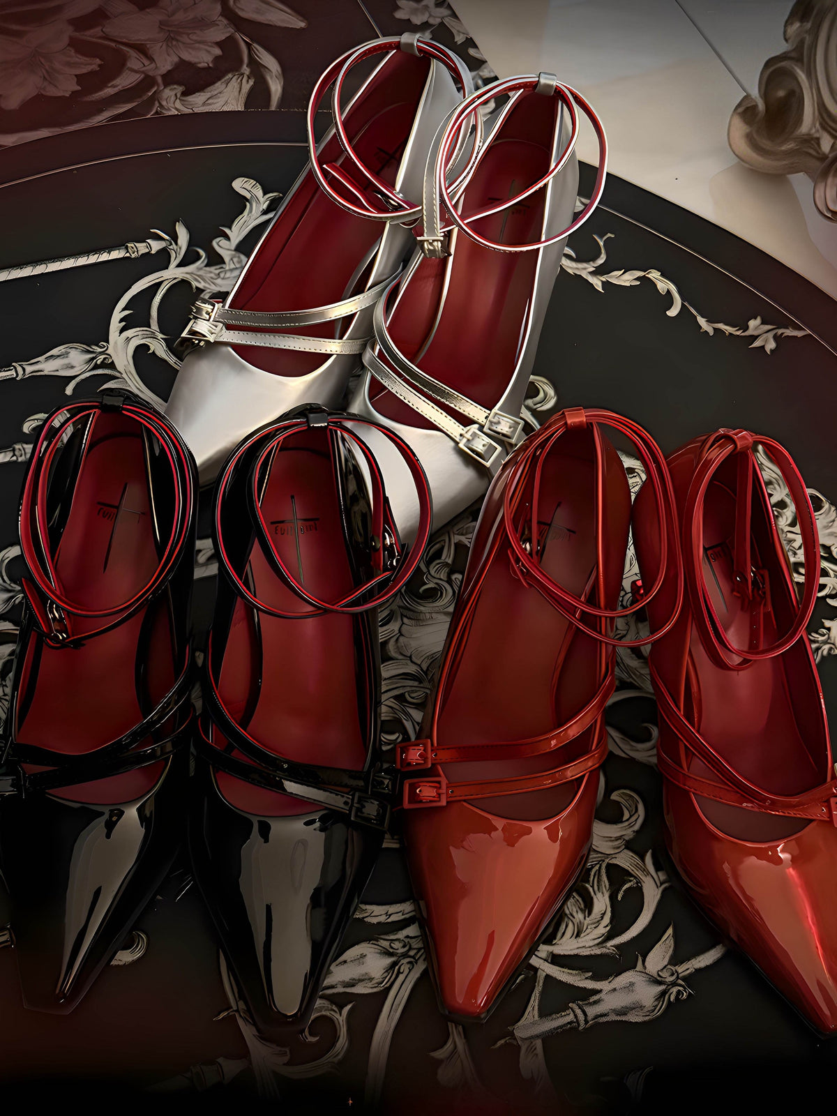 Deadly Crescendo 8cm Musical‑Note Stiletto Gothic Heels