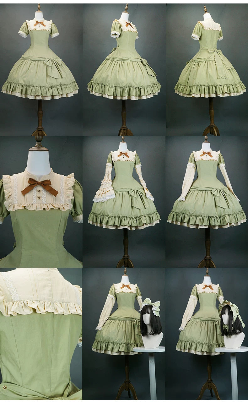 Faded Fairy Tale Picture Book Pastoral Style Lolita OP Dress
