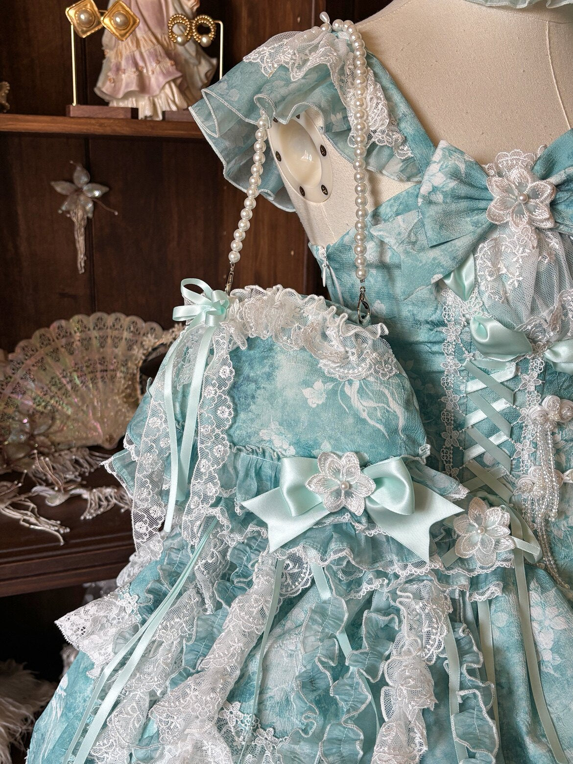 Jellyfish Pear Blossom Daily Lolita Blue JSK Dress