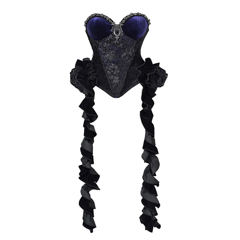 Lolita Gothic Fishbone Velvet Dress Set LG1010