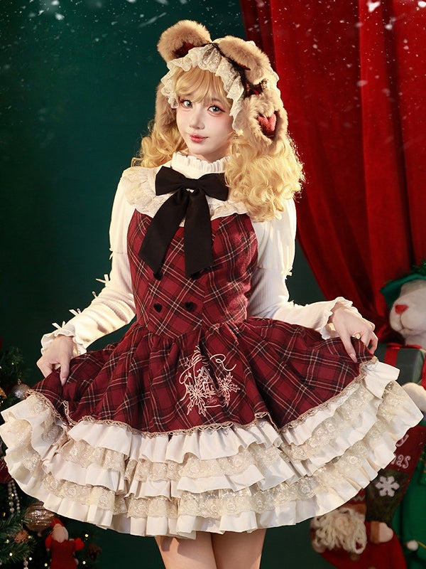 Chestnut Bear Cocoa Christmas JSK Dress