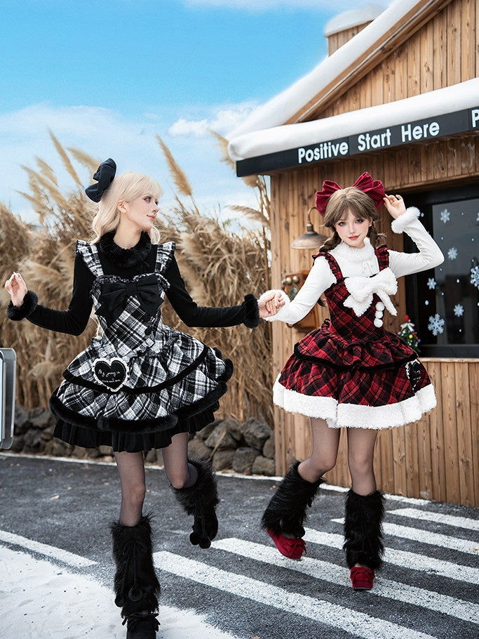 Snow Night Wish Melody Plaid Lolita JSK