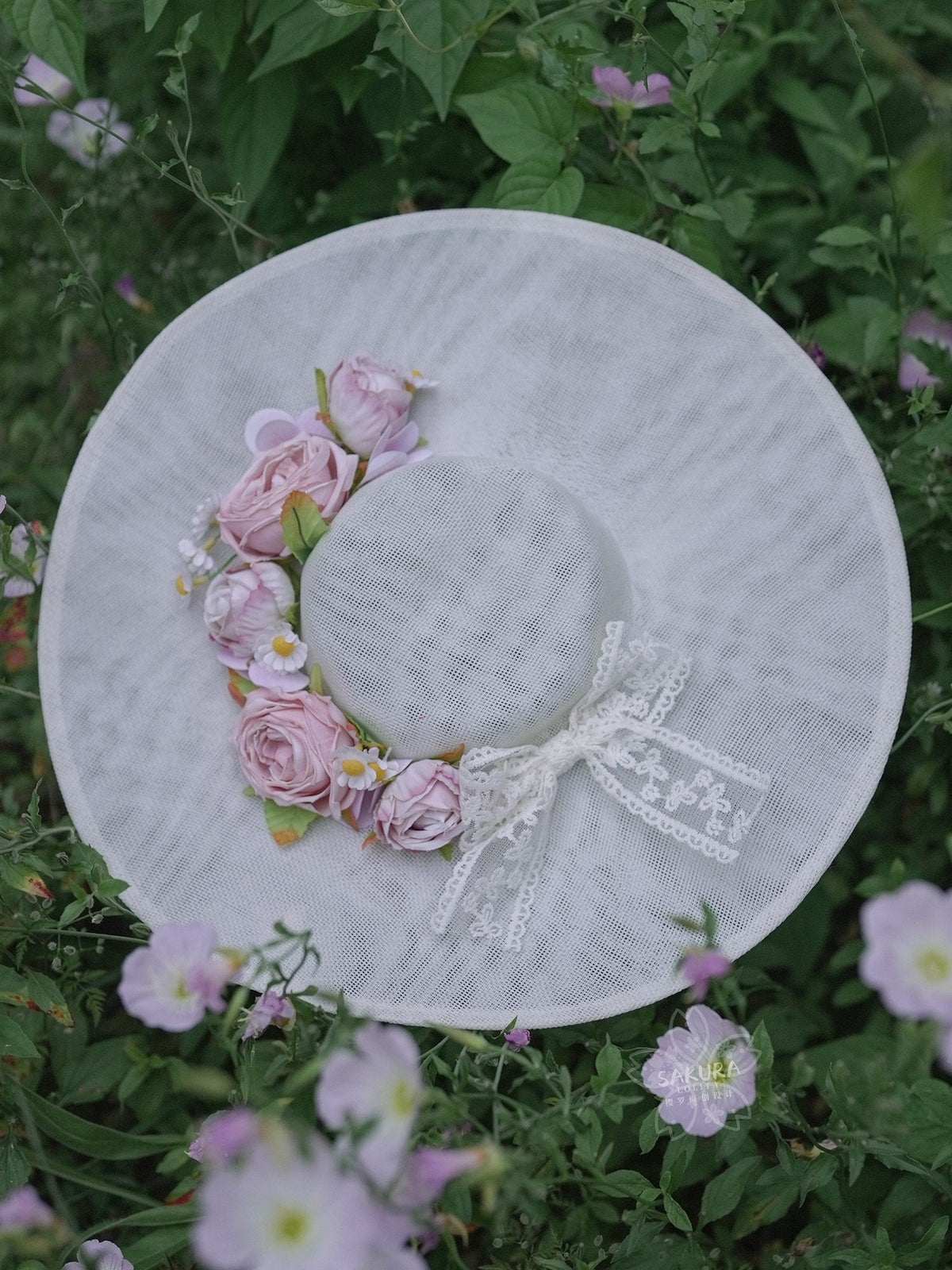 Ensemble Robe et Corset Lolita Classique "Le Jardin de Monet" (Peinture à l'Huile)