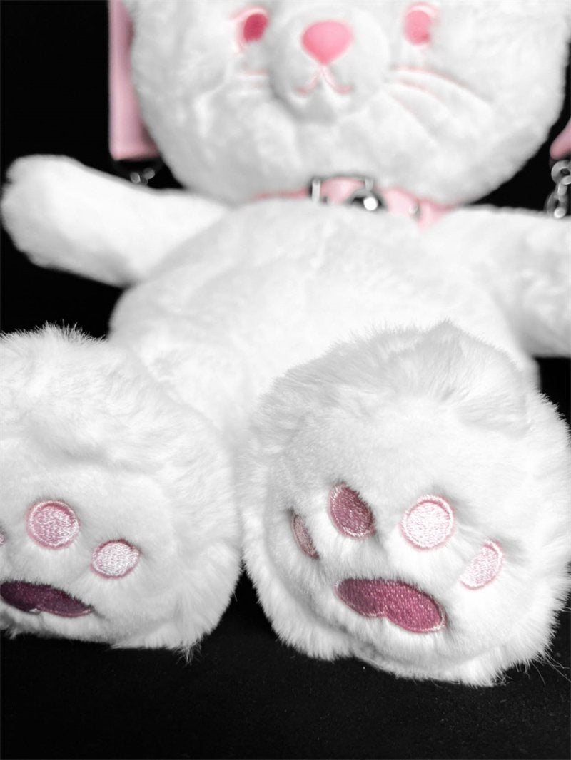Kitten Angel Bag Fluffy White Cat Doll Backpack for Lolita Outfits