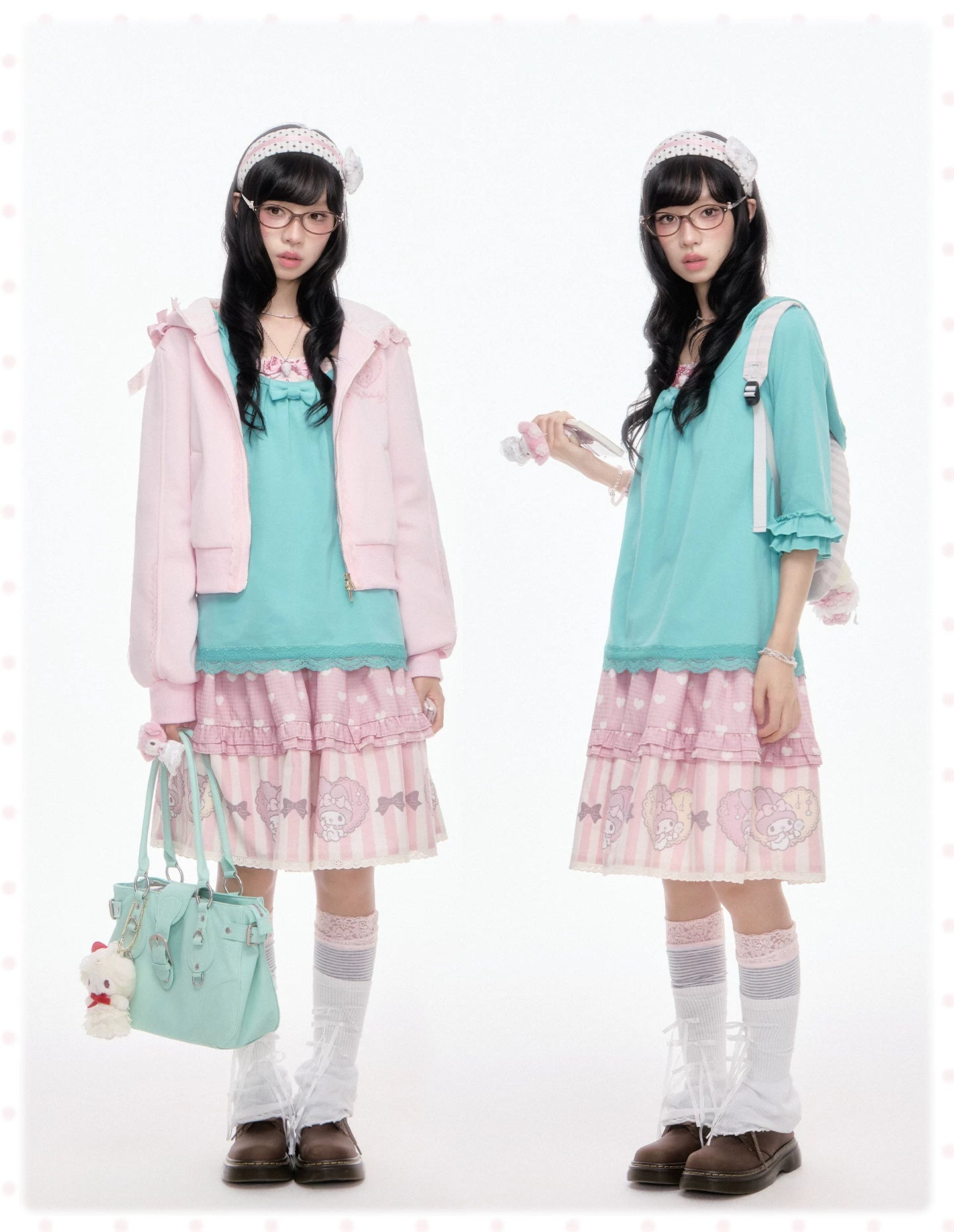 Cute Collaboration Set Sweatshirt Cropped Jacket Designer Half-Sleeve Top