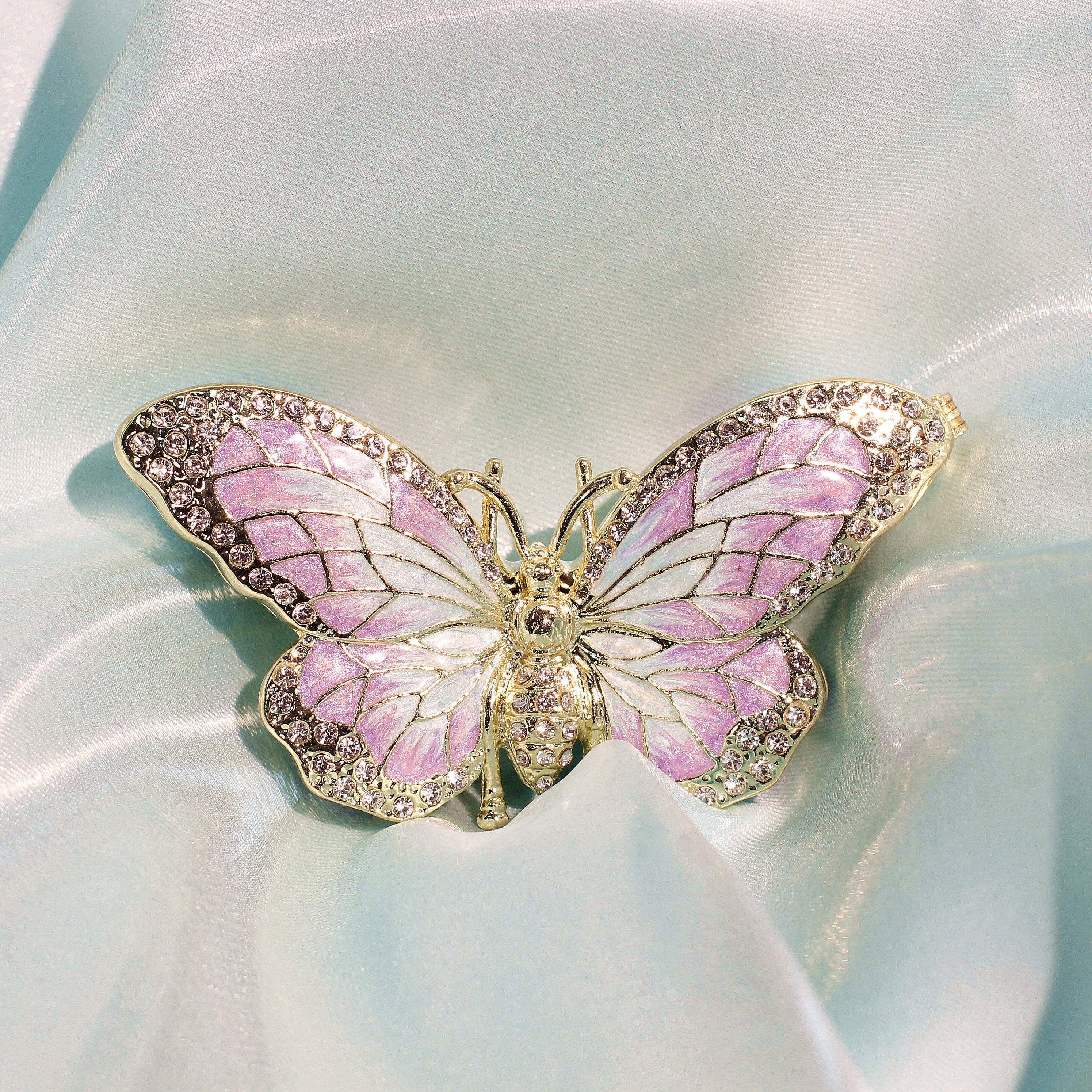 Butterfly-Shaped Enamel Jewelry Box Lolita Decor Gift