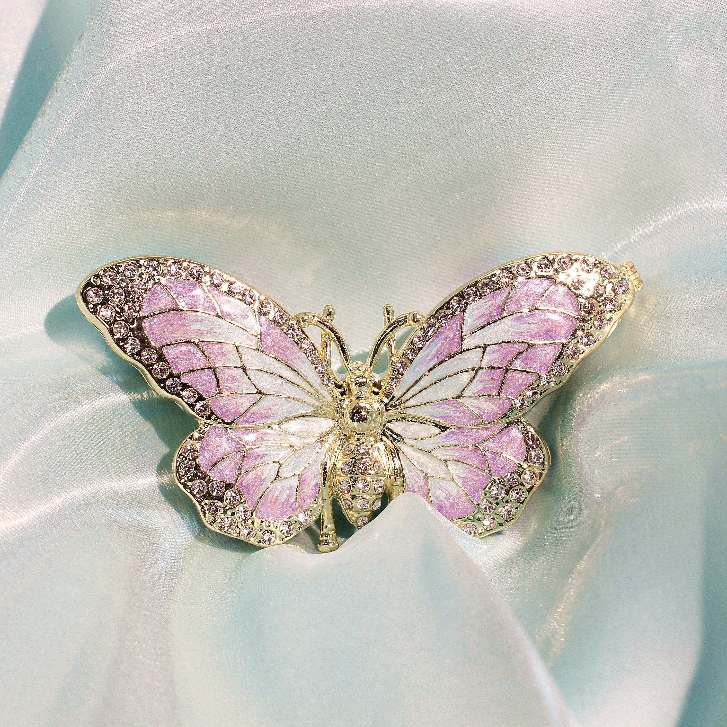 Butterfly-Shaped Enamel Jewelry Box Lolita Decor Gift