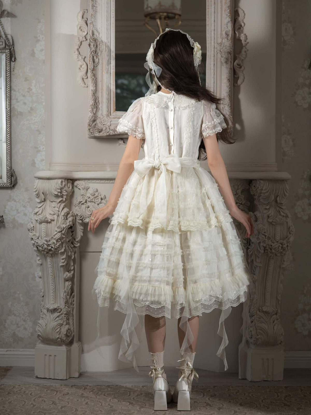 Colored Glaze Jellyfish Lolita Embroidered OP Dress